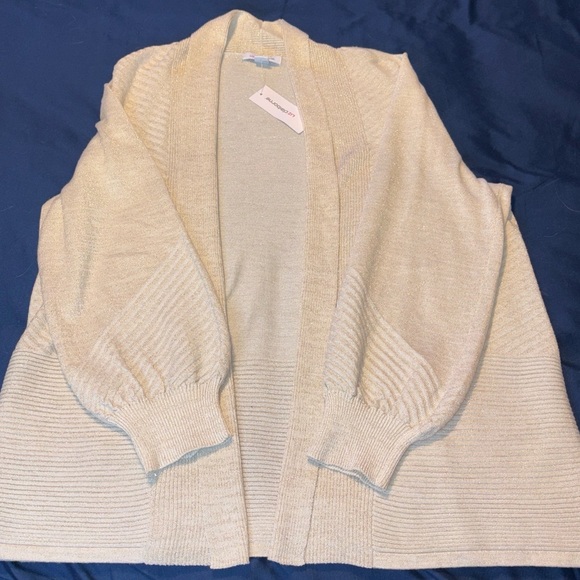 Liz Claiborne Open-Front Beige Cardigan - Picture 6 of 8